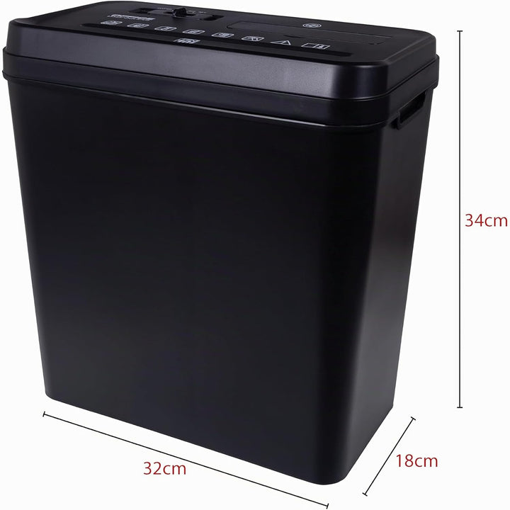 Office Products Aktenvernichter/für Papier CD/DVD / 10 Blätter Querschnitt/Behälter 14 l/Schwarz/Pap