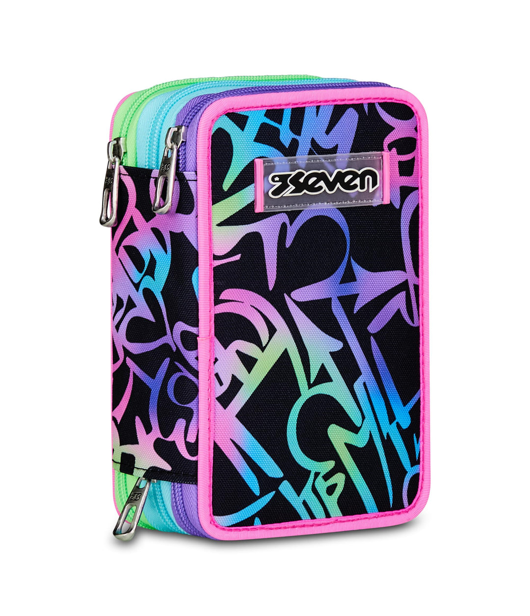 Seven Federmäppchen, Mäppchen, Mehrfarbig, Federtasche für Schreibwaren, Etui komplett mit Bleistift