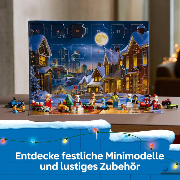 LEGO City Adventskalender 2025 - Weihnachten Spielzeug mit 24 Überraschungen - Zug, Auto & Traktor s