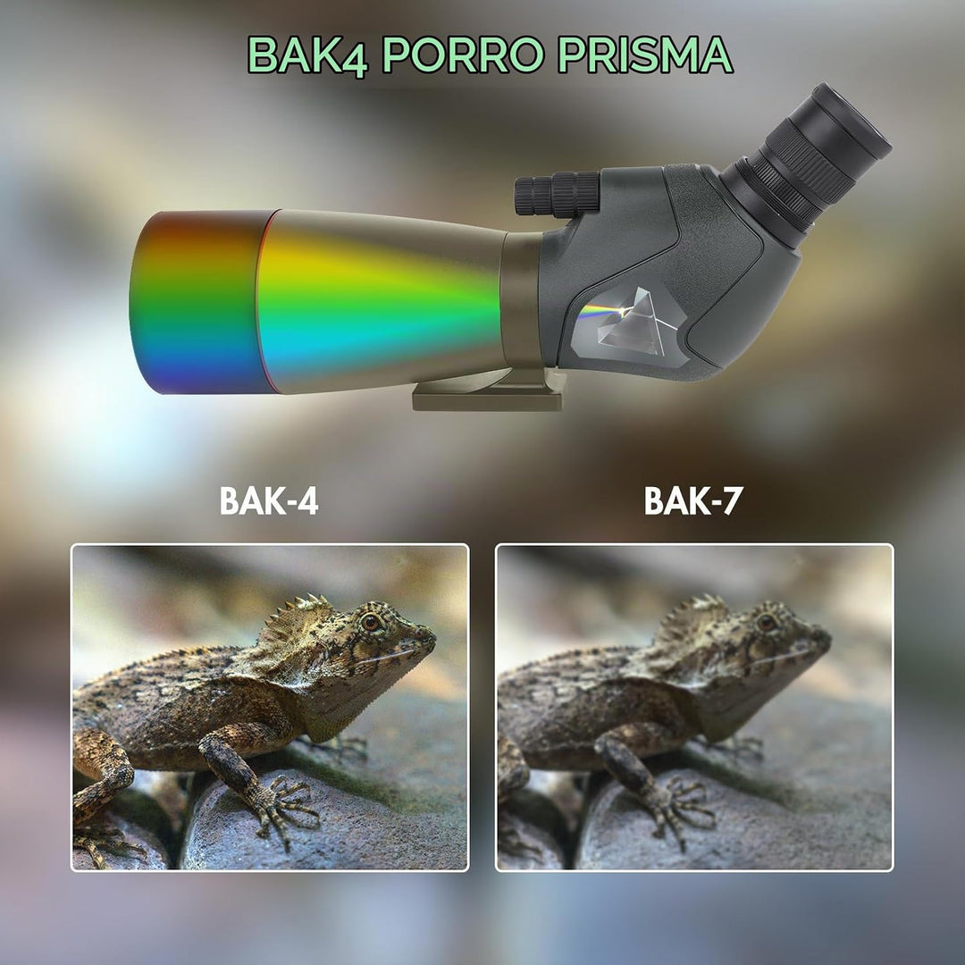25-75X70 Spektiv für Zielschiessen - HD Spektiv mit Stativ Tragetasche &amp; Smartphone Halterung - BAK4