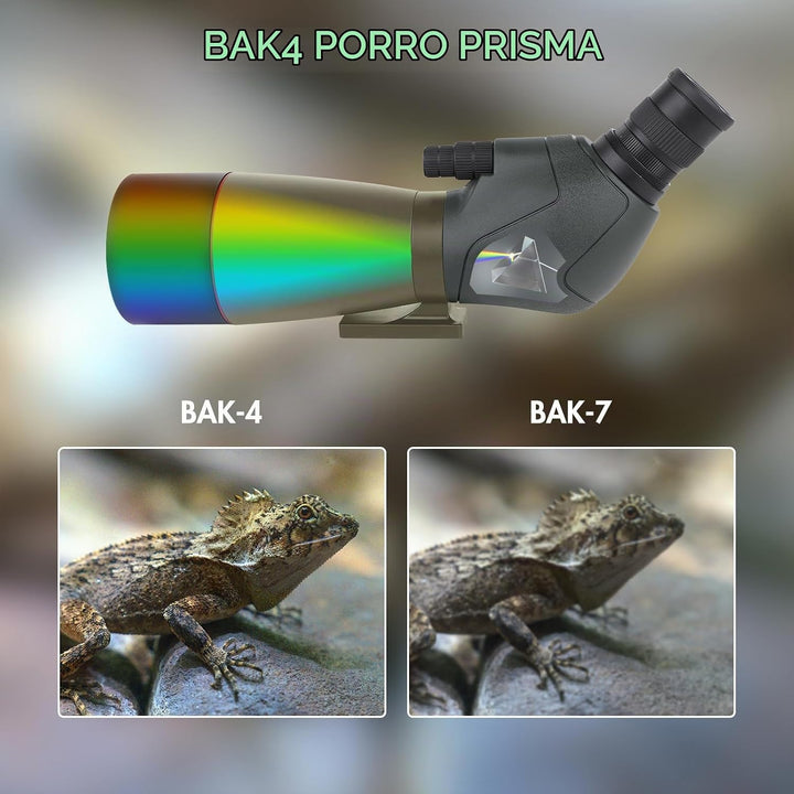 25-75X70 Spektiv für Zielschiessen - HD Spektiv mit Stativ Tragetasche &amp; Smartphone Halterung - BAK4