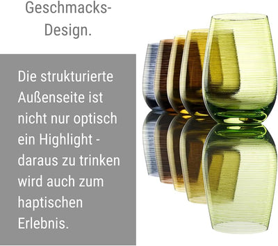 Stölzle Lausitz Gläser TWISTER 465 ml Bernstein I Trinkgläser 6er Set I Gläser-Set spülmaschinenfest