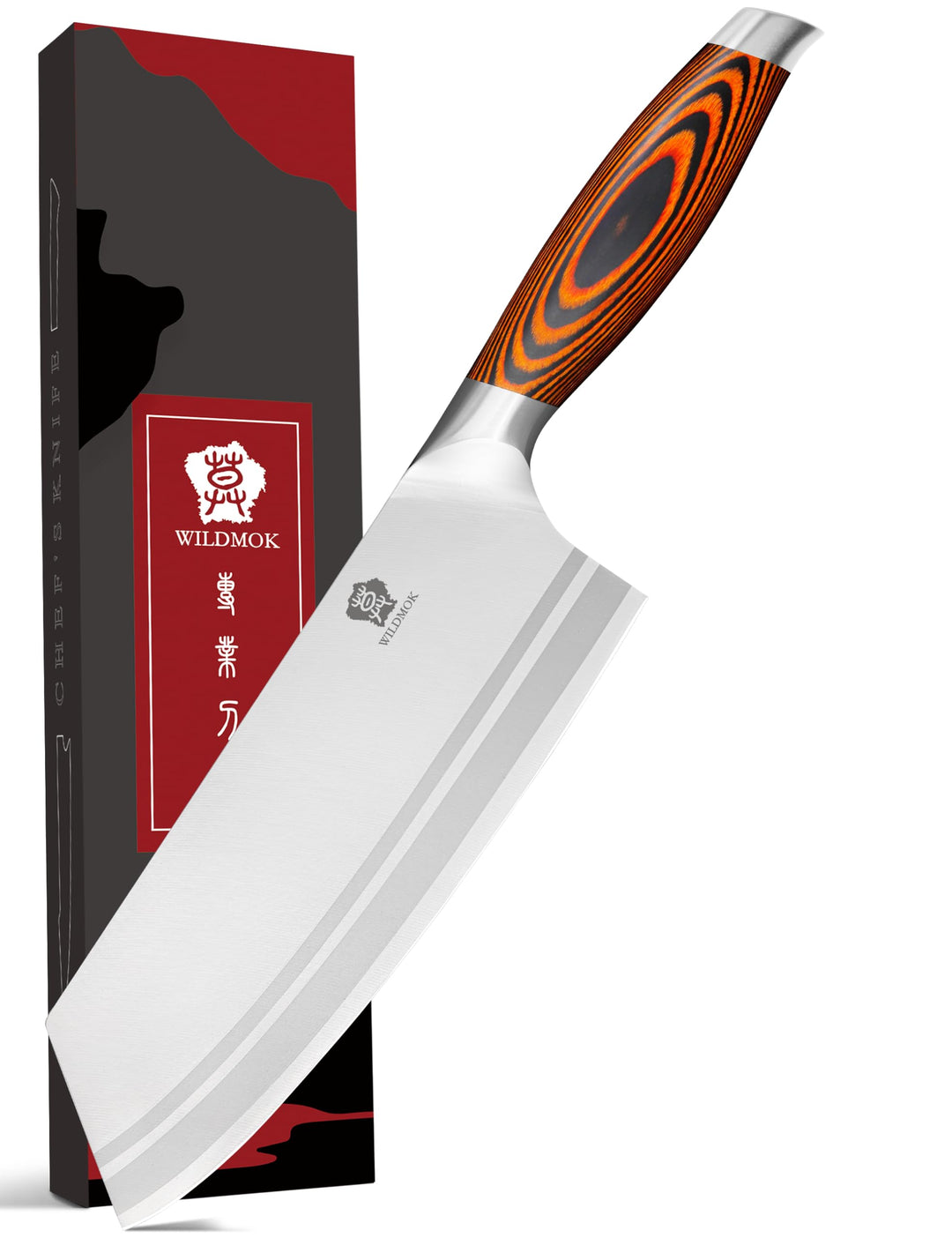 WILDMOK Nakiri Messer, professionelles asiatisches Hackmesser 20 cm - Deutsches Stahlfleischmesser m
