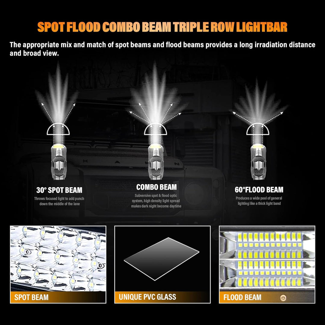 LED Arbeitsscheinwerfer Bar, SKYWORLD 23 Zoll 324W LED Scheinwerfer Lightbar 12V 24V mit Kabelbaum F