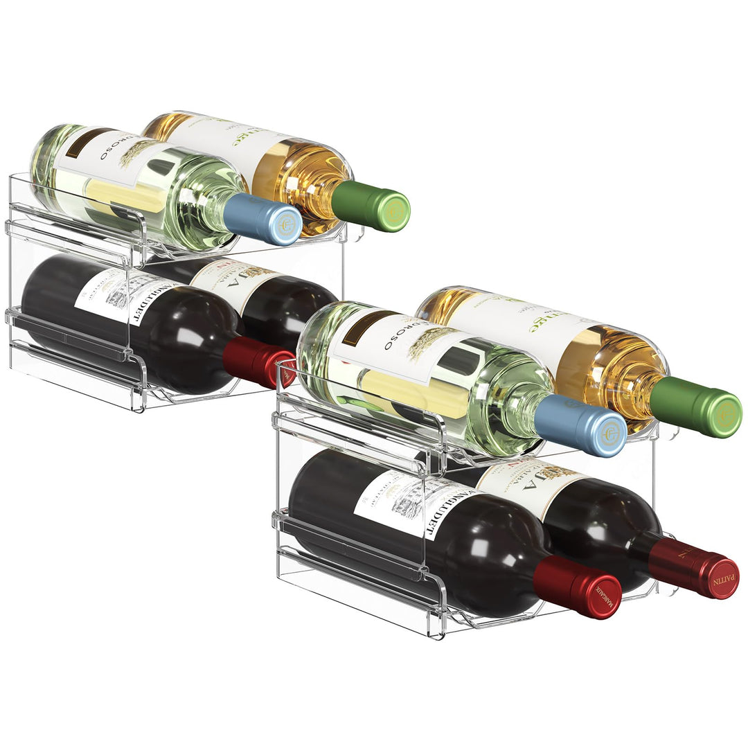 Lifewit Stapelbares Weinregal aus Kunststoff für Kühlschrank, Schrank, Arbeitsplatte, Weinflaschenha