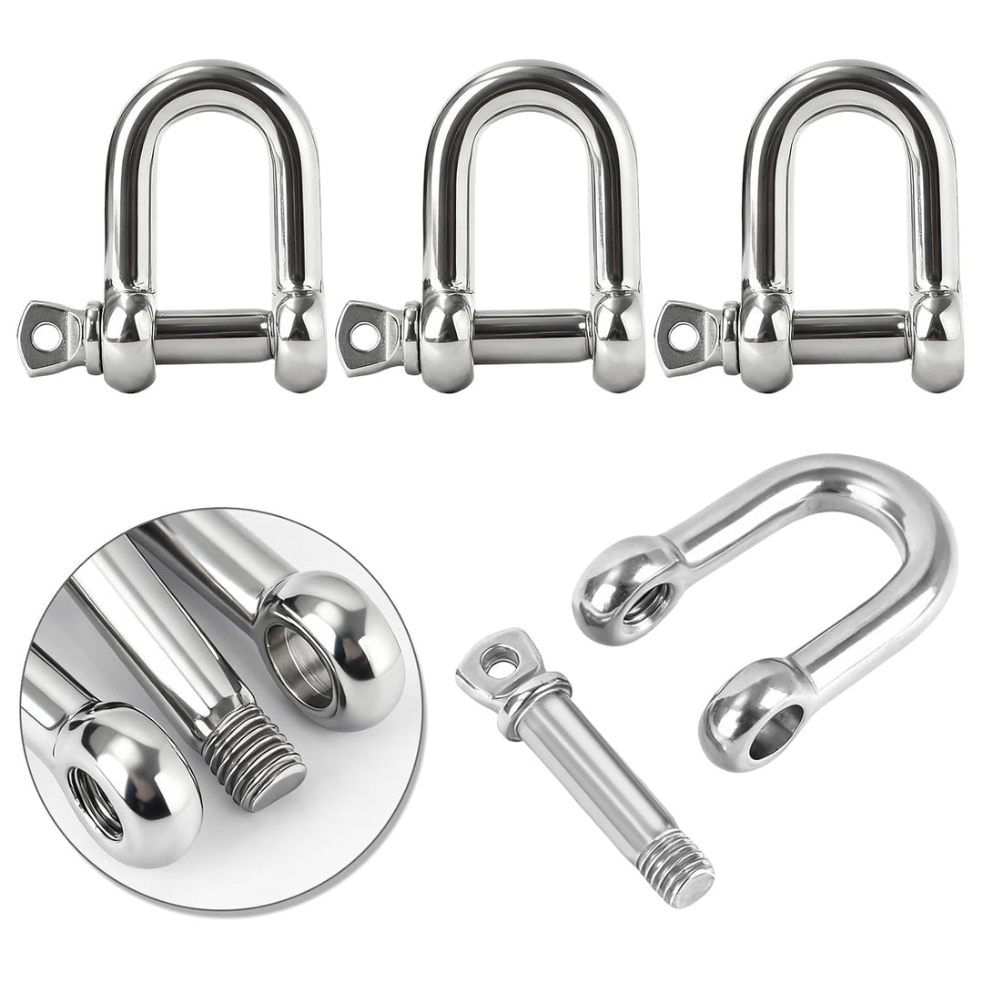 Edelstahl Schäkel Schloss, 10mm D Ring Schraube Bogen Anker für Marine Boot, Ketten Schäkel mit Pin
