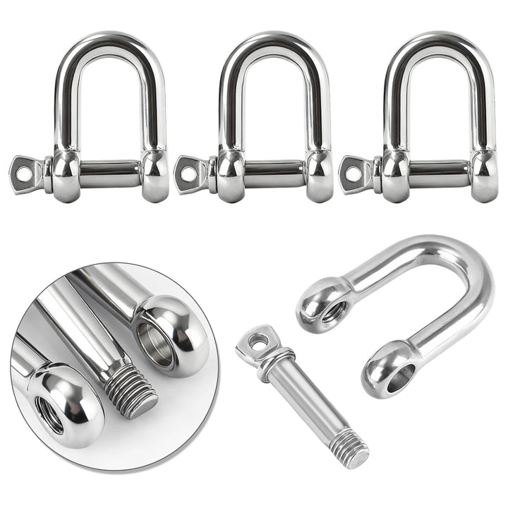 Edelstahl Schäkel Schloss, 10mm D Ring Schraube Bogen Anker für Marine Boot, Ketten Schäkel mit Pin