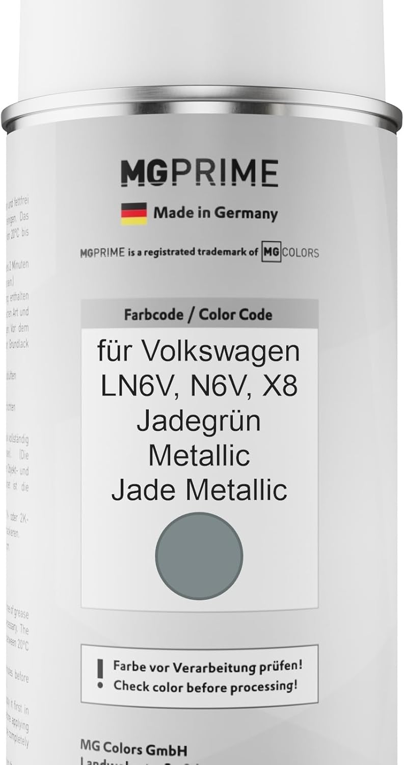 MG PRIME Autolack Sprühdosen Set für Volkswagen VW LN6V / N6V / X8 Jadegrün Metallic/Jade Metallic B