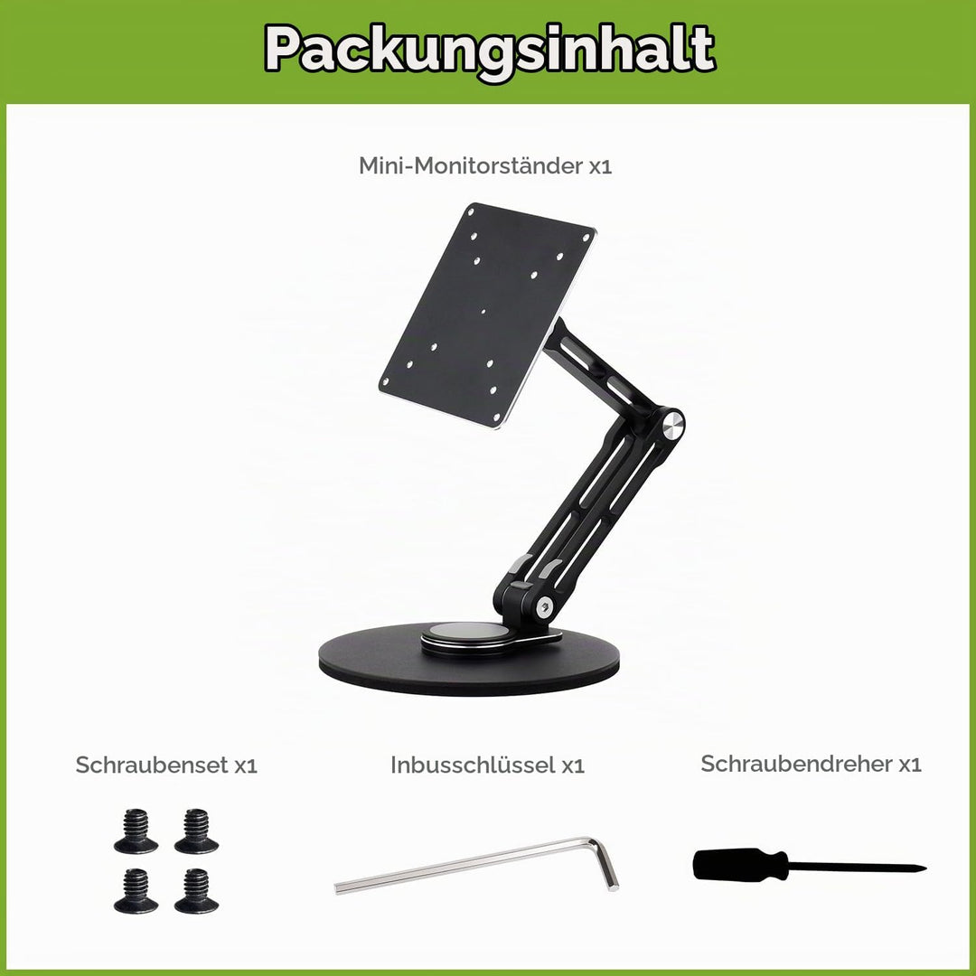 Waveshare VESA Portable Monitor Adjustable Stand, Compatible with Monitors Up to 19 Inches, Multi-Ax