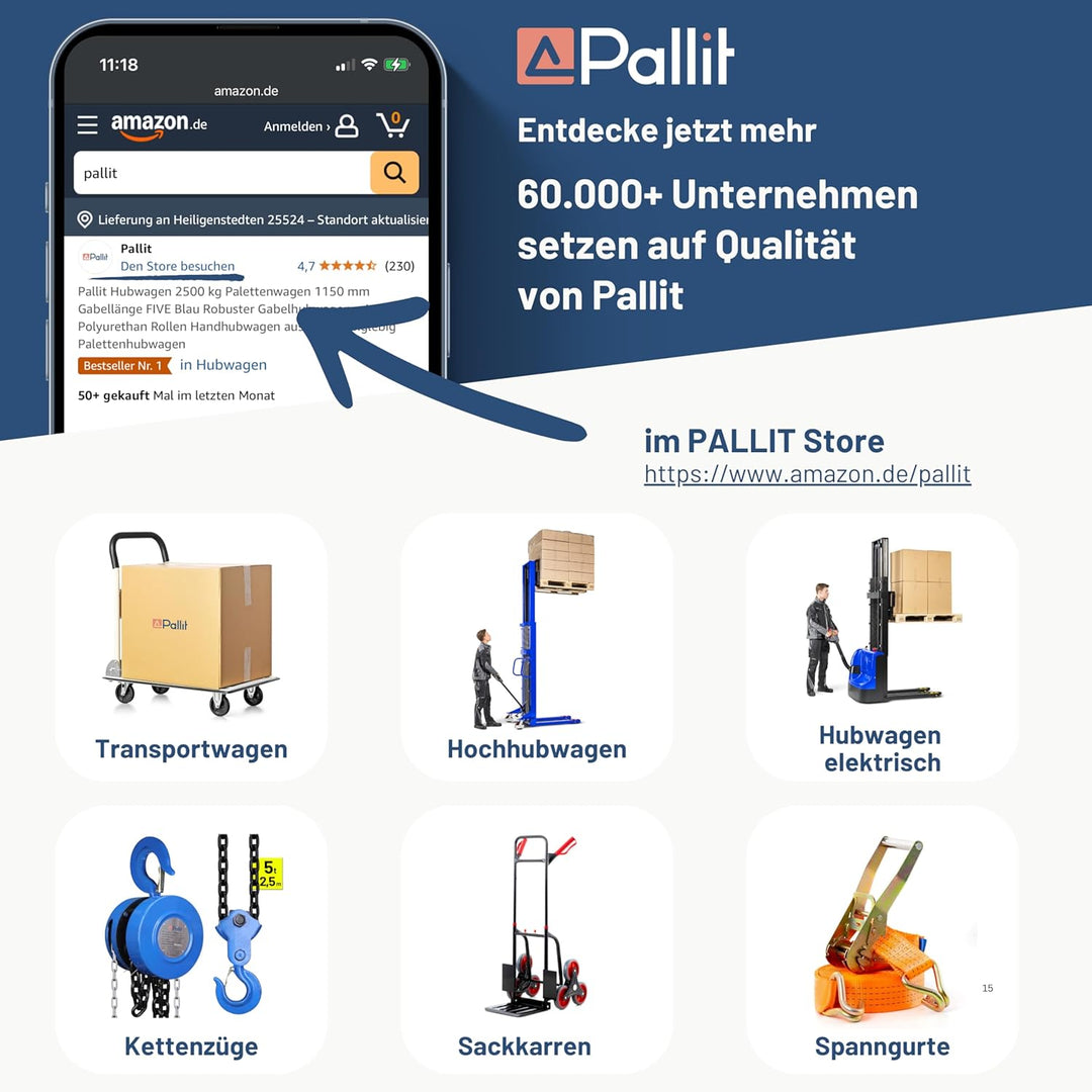 Pallit elektrische Seilwinde MOBILE | 150/300 kg | 12 m Stahlseil | inkl Kabelfernbedieung mit 1,5 m