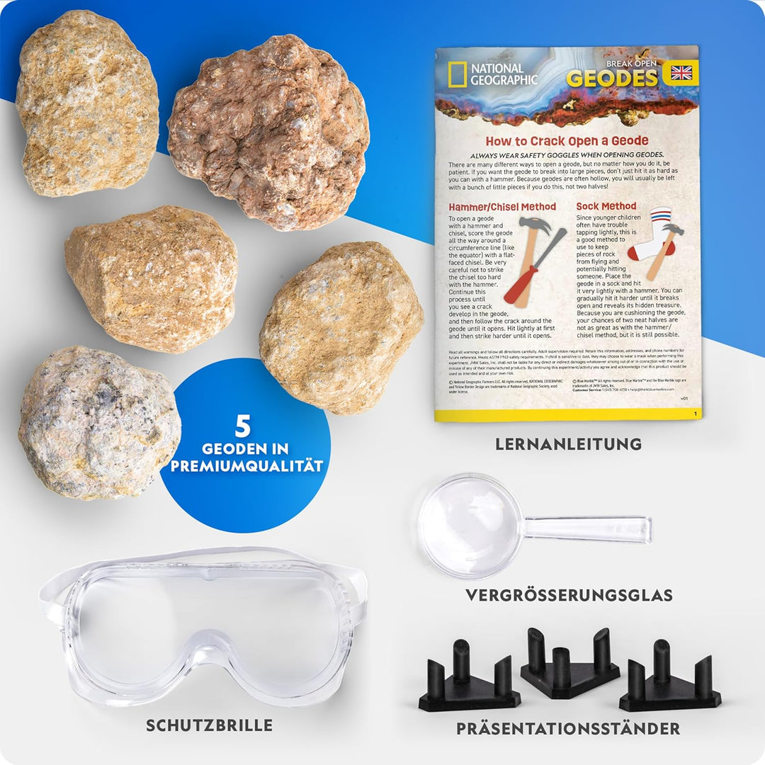 NATIONAL Geographic 5 Jumbo-Geoden Aufbrech-Set – Mint Wissenschaftsset für Jungen & Mädchen, Brich