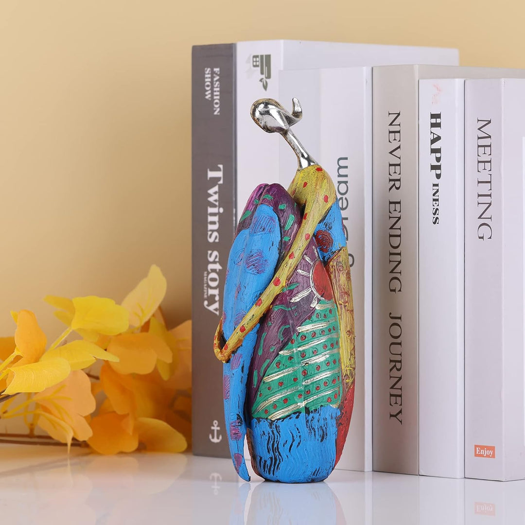 SHENGTIAN Bunte abstrakte Kunst weibliche Yoga-Pose Statue, Indoor-Moderne Wohnkultur Bunte Figur Ma