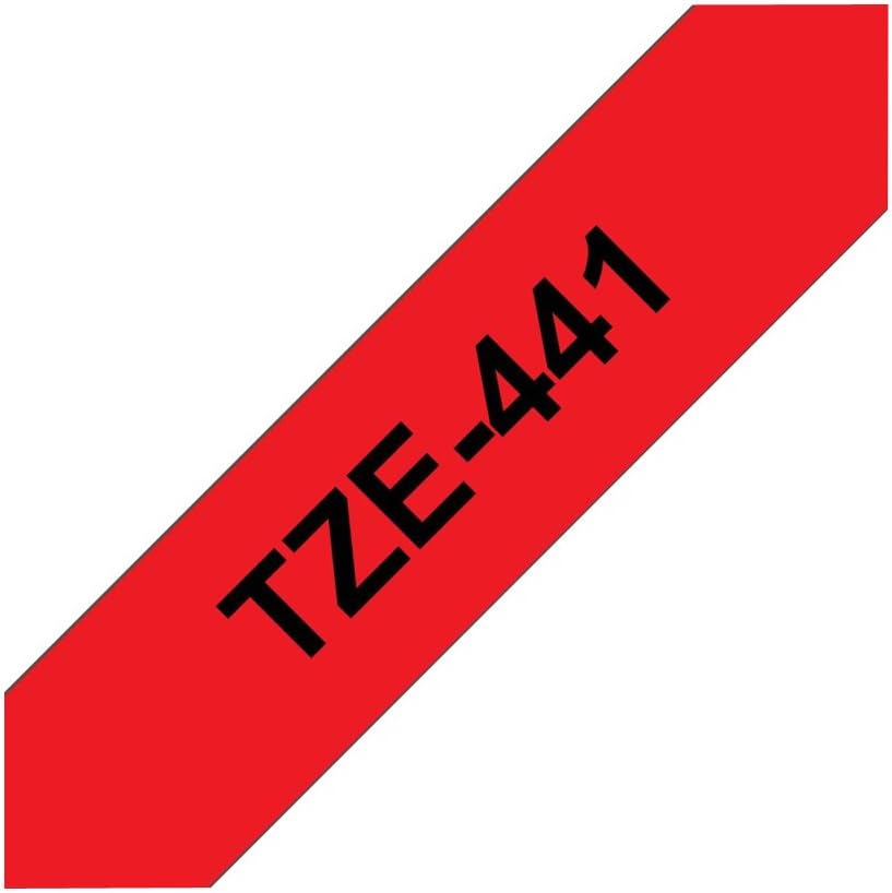 Brother Original P-touch Schriftband TZe-441 18mm, schwarz auf rot (kompatibel u.a. mit Brother P-to