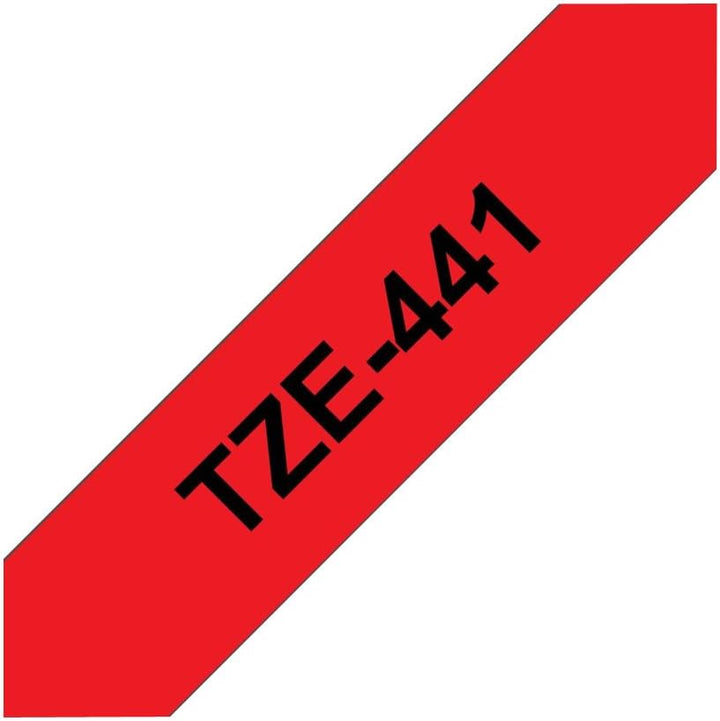 Brother Original P-touch Schriftband TZe-441 18mm, schwarz auf rot (kompatibel u.a. mit Brother P-to