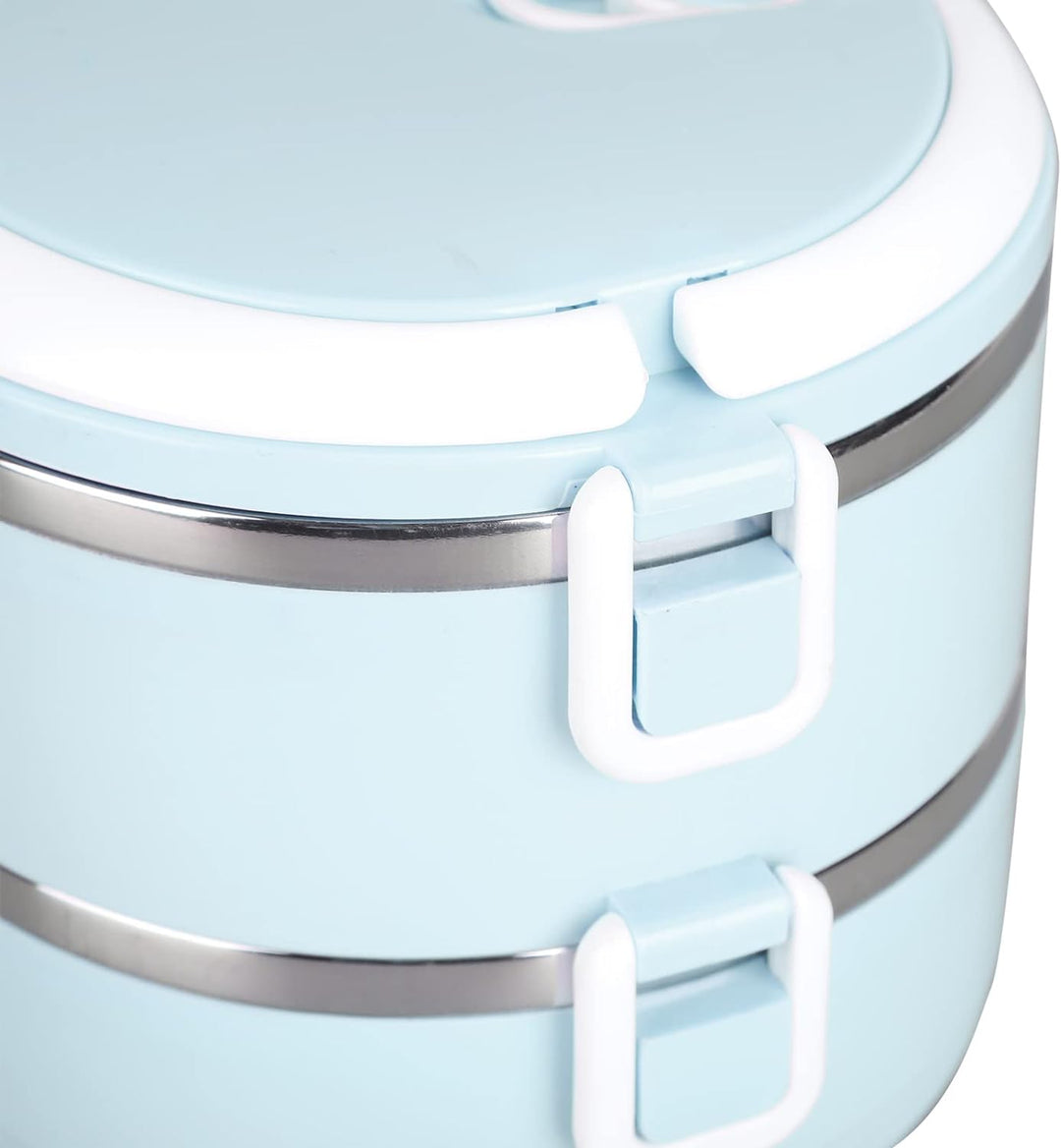 Bento Box aus Edelstahl 304. Stapelbare,Thermo Lunchbox, Isolierte Brotdose Kinder, Runde Lunchbehäl