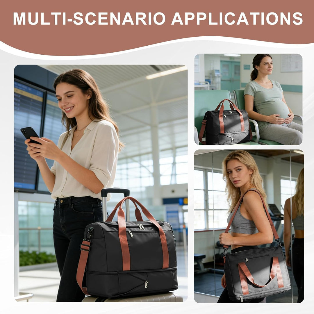 SEAFEW Reisetasche 24L, 40x30x20 Ryanair Handgepäck Tasche für Flugzeug Weekender Sporttasche Damen