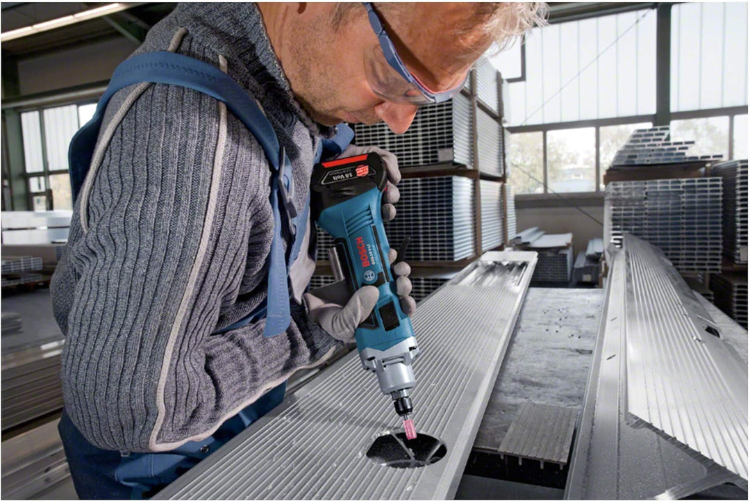 Bosch Professional 18V System Akku Geradschleifer GGS 18 V-LI (Leerlaufdrehzahl 22.000 min-1, ohne A