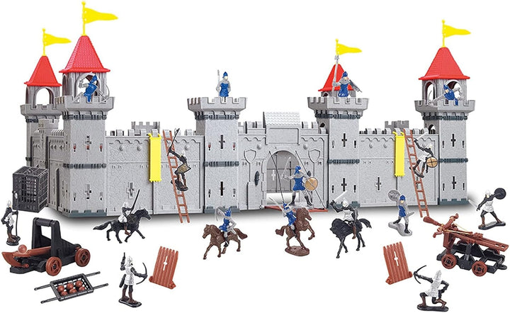 TikTakToo Coole, kleine Ritterburg mit Spielfiguren Königreich Burg Schloss DIY (mittel), mittel