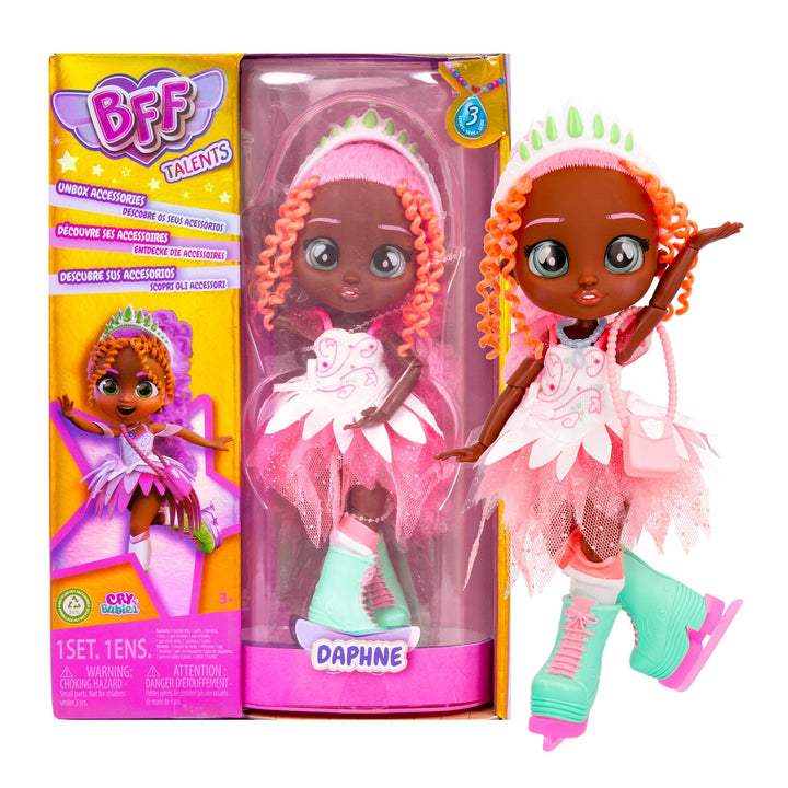 BFF by Cry Babies Daphne - Sammlerpuppe mit Langen Haaren, Stoffkleidung und 9 Zubehörteilen, Gesche