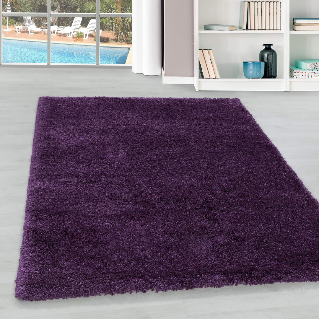 Hochflor Teppich Wohnzimmer Einfarbig Schlafzimmer Esszimmer Flur Läufer Unicolor &amp; Einfarbig Weich
