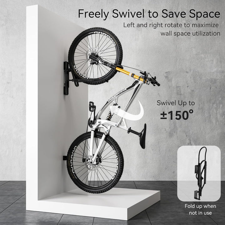 Housolution Schwenkbares Fahrrad-Wandhalterung, [1 Stück] Hebeloses Fahrradregal für Räder bis 29 Zo