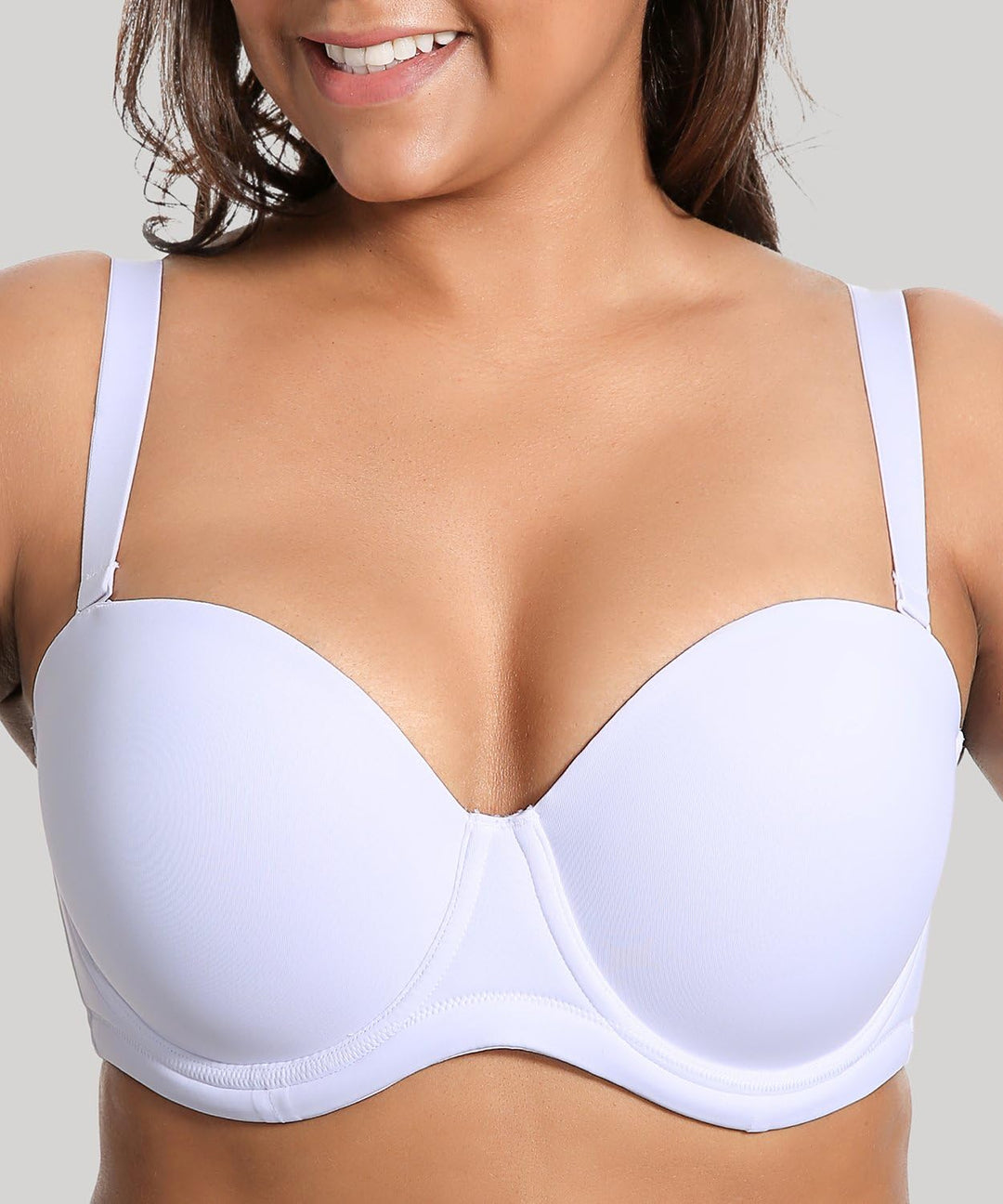 DELIMIRA Damen Trägerloser BH mit Bügel | Grosse Grössen, Seamless, Dirndl BH, mit Geformte Cups, T-