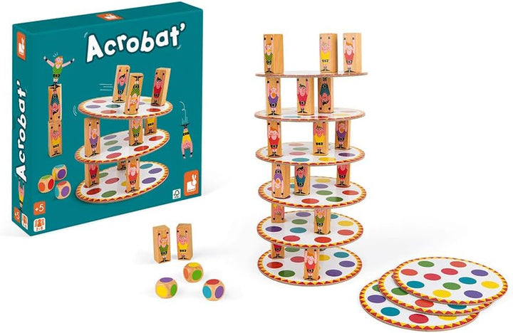 Janod - Acrobat' Geschicklichkeits- und Strategiespiel, Kinderbrettspiel, Konzentration und feinmoto