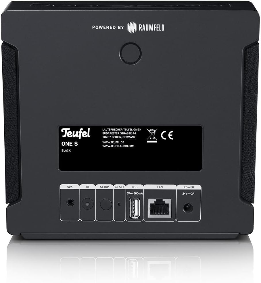Teufel ONE S Kompakter Multiroom Bluetooth Lautsprecher mit WLAN, Wecker, Musikstreaming- schwarz, S