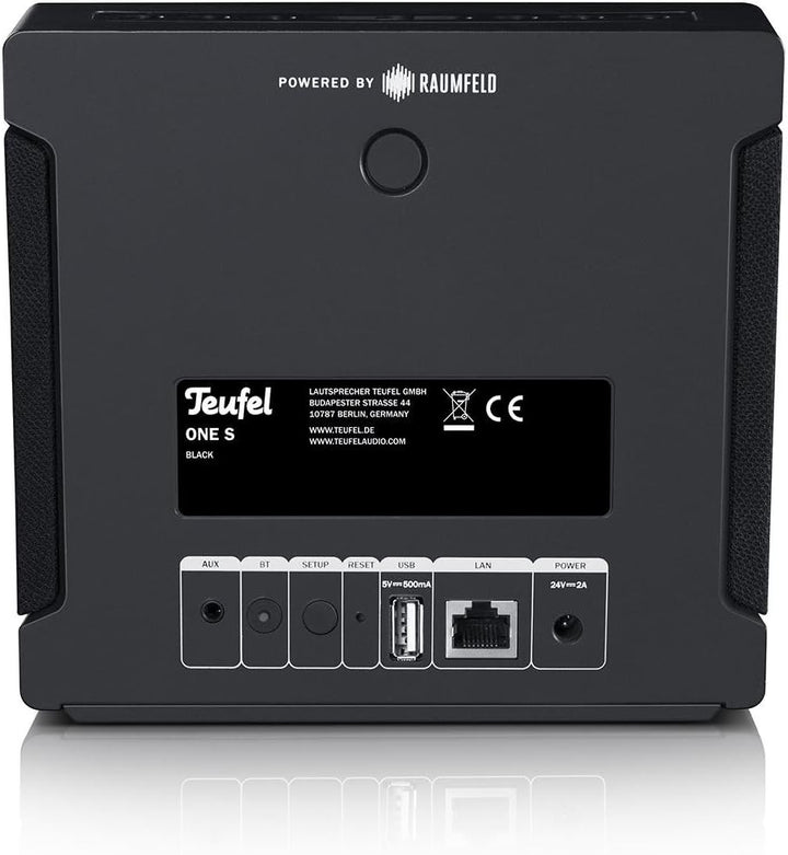Teufel ONE S Kompakter Multiroom Bluetooth Lautsprecher mit WLAN, Wecker, Musikstreaming- schwarz, S