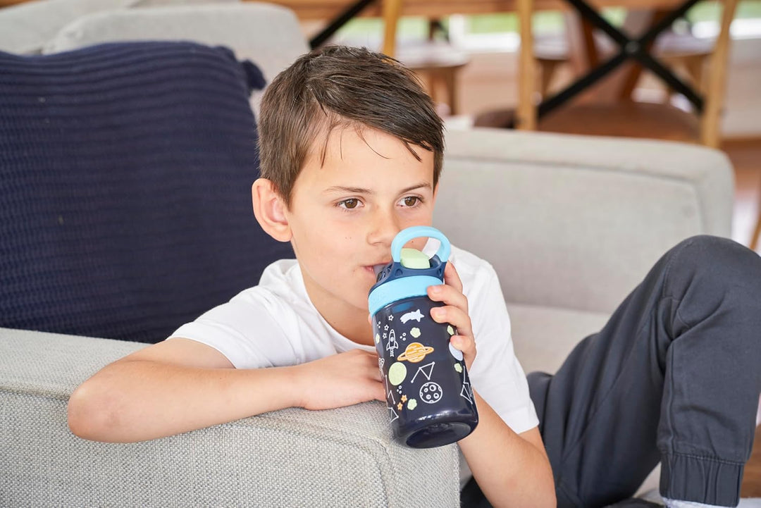 Contigo Kinder Trinkflasche Easy Clean Autospout mit Strohhalm, BPA-freie robuste Wasserflasche, 100