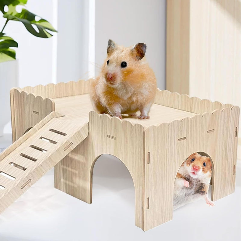 Chingcoo Meerschweinchen Haus, Gross Meerschweinchen Zubehör, Meerschweinchen Hamster Haus aus Holz,