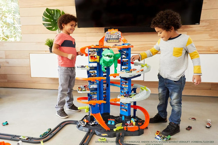 Hot Wheels City Robo T-Rex Ultimate Garage Multi-level multi-play mode Stores 100 plus 1:64 scale ca