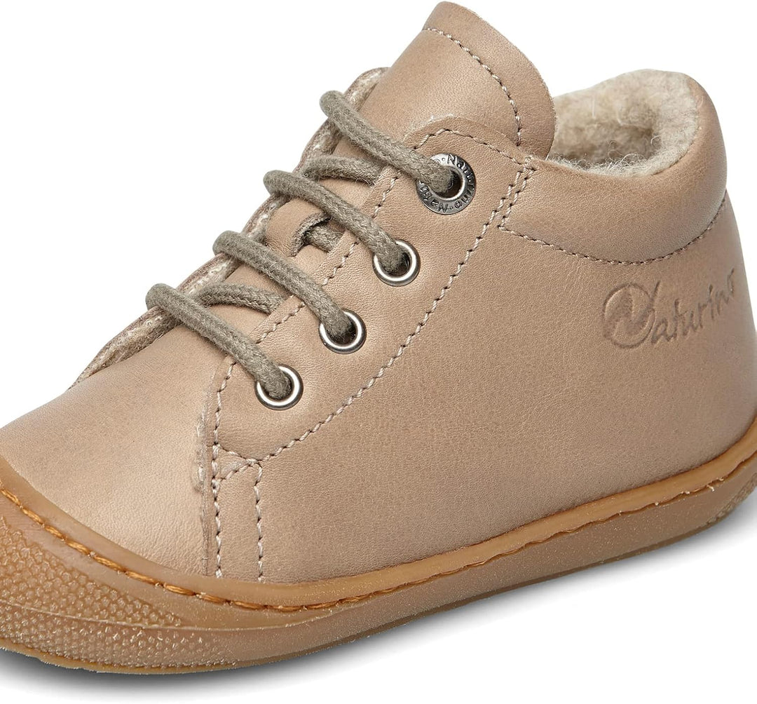 Naturino Cocoon-Lauflernschuh aus Nappaleder-Blau 19 EU Taubengrau Beige, 19 EU Taubengrau Beige