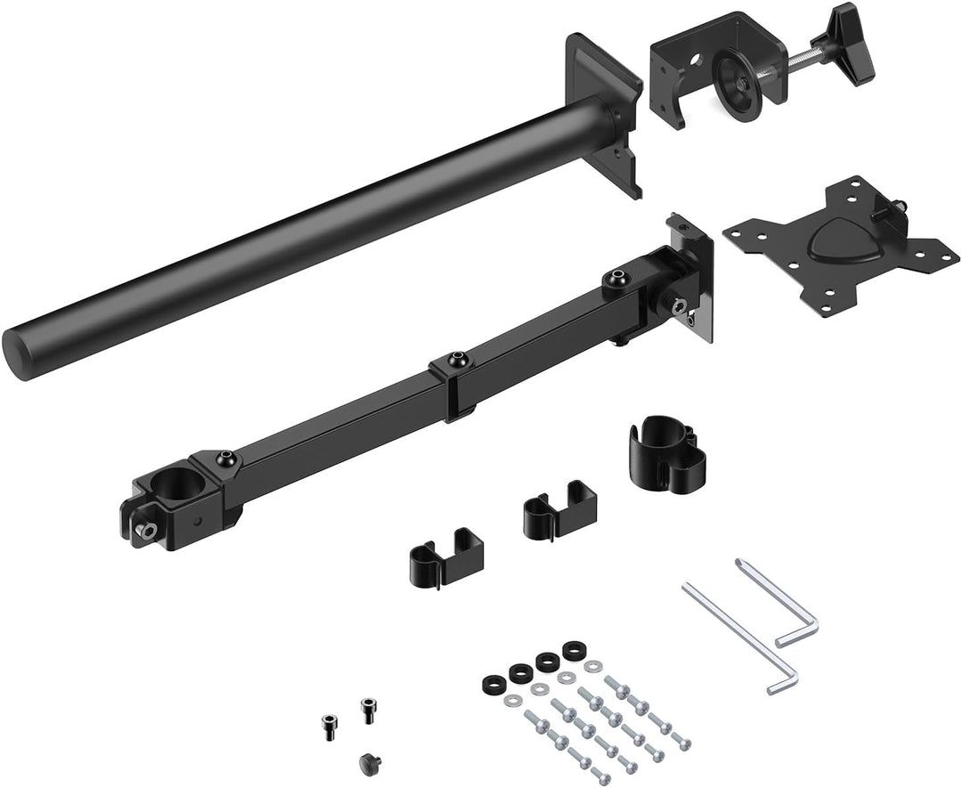 KOORUI Single Arm Monitor Halterung für 13-27 Zoll Flach & Curved Bildschirm, Höhenverstellbar Drehu
