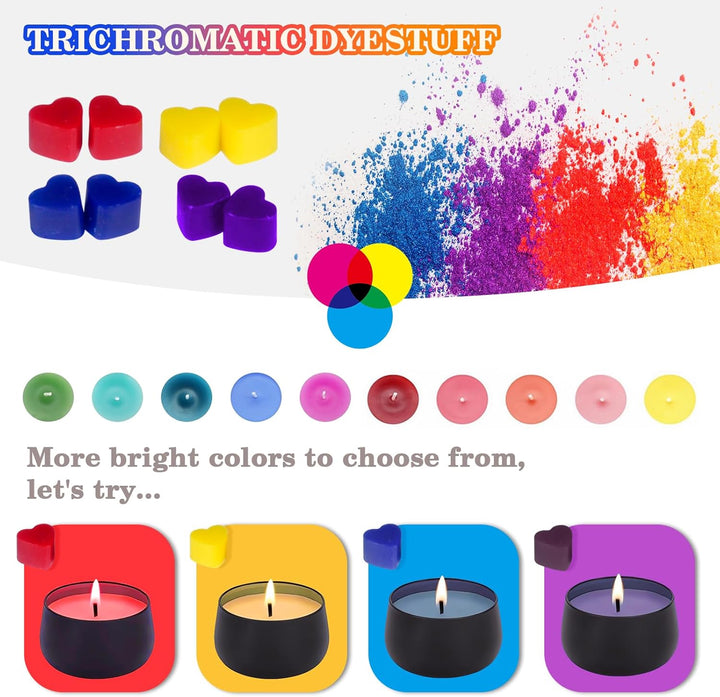 Aottom Kerzen Selber Machen Set, DIY Kerzenherstellung Zubehör Kit, 9 Duftkerzen Geschenk mit Einsch