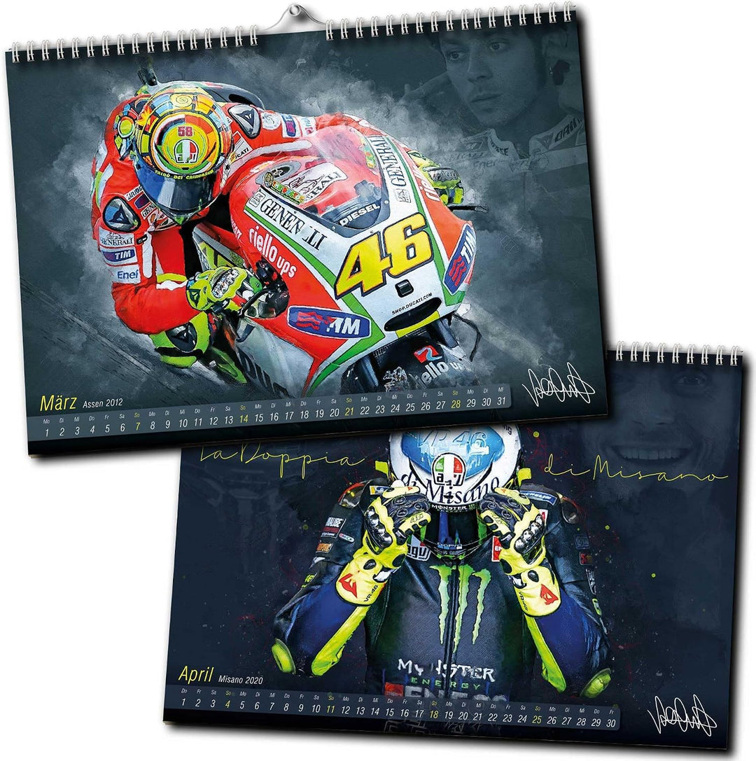 Valentino Rossi Kalender 2024 - Premium Wandkalender im Format DIN A2 - RIESIG