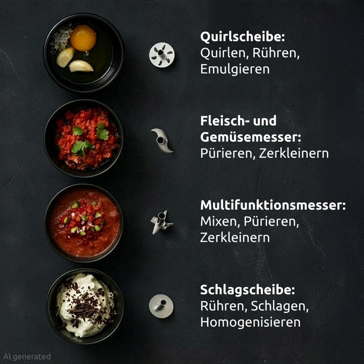 bamix Zubehör Fleischmesser für alle bamix Stabmixer, Fleisch- und Gemüsemesser für Rohes und Gekoch