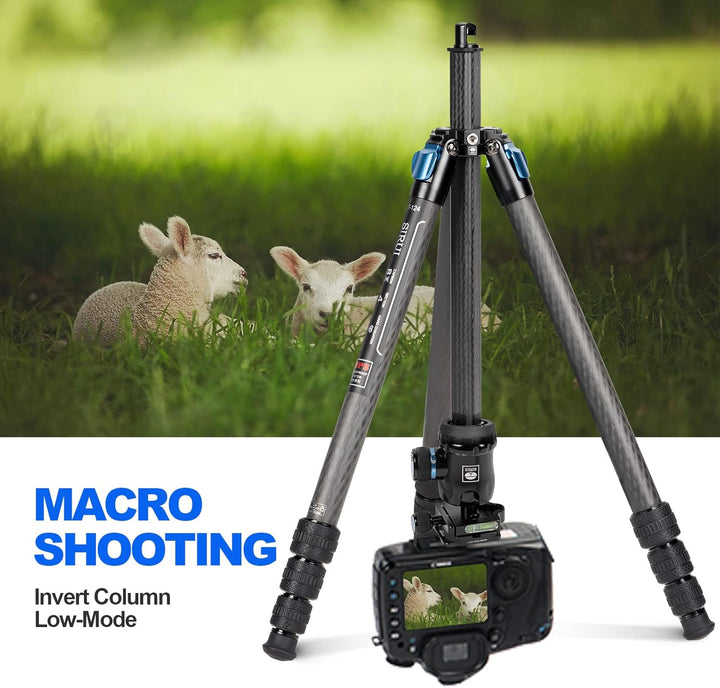 SIRUI AM124 Carbon Reise Stativ mit AM01 Kugelkopf, dreieckige Mittelsäule,leichtes Kamerastativ/Rei