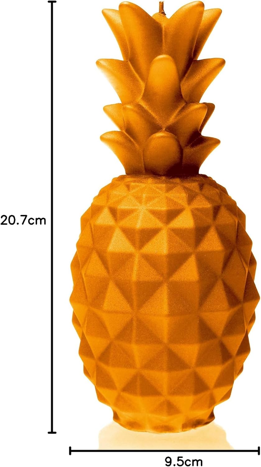 Candellana Ananas Paraffinkerze 100x100x210 mm - Orange Kerze Dekorativ - Kerzen Aesthetic 3D - Cand