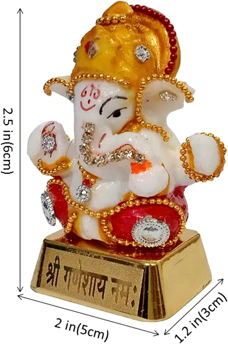 Purpledip Idol Pagdi Ganesha 12455 Statue mit Glitzersteinen