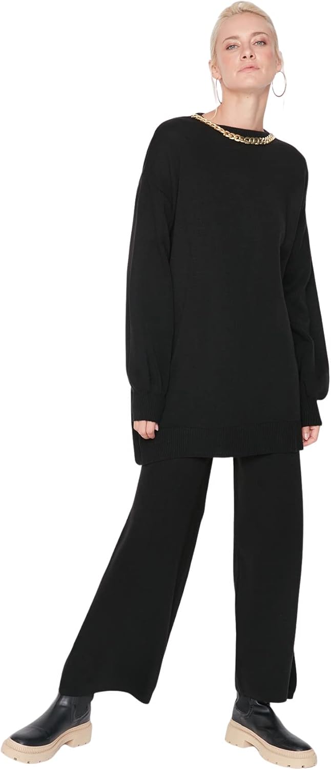 TRENDYOL Damen Sets, Flach, Gewebt, Bescheidene Ober-und Unterteile Aufeinander abgestimmtes Outfit