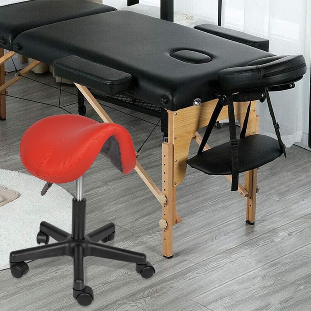 Mingone Sattelhocker Ergonomischer Arbeitshocker Höhenverstellbarer Bürohocker mit Rollen Sattelstuh