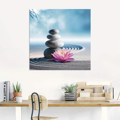 ARTland Wandbild Alu Verbundplatte für Innen & Outdoor Bild 40x40 cm Wellness Zen Stein Fotografie B