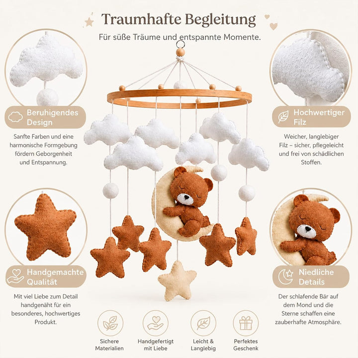 Baby Mobile Halterung Holz Babybett Klammer-BB, Klammer-BB