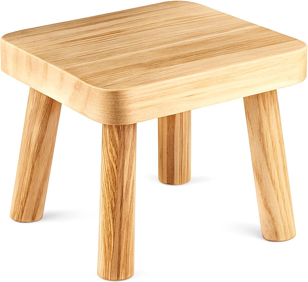 Youyijia Kleiner Holzhocker, Tritthocker für Kinder, Pflanzenständer aus Holz 25×23×21 cm, Beistellt