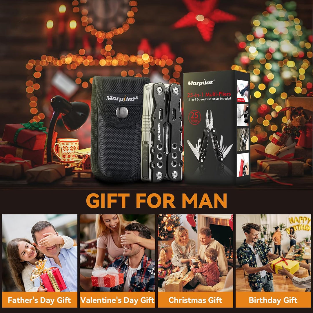 morpilot Geschenke für Männer, 25 in 1 Multitool Werkzeug, Kleine Weihnachtsgeschenke für Männer, Ge