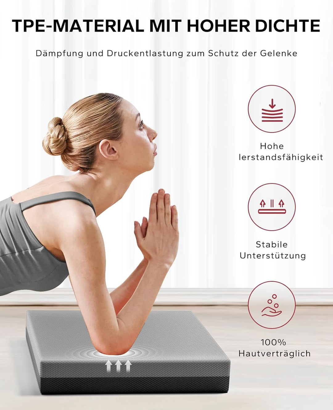 HAPBEAR Balance Pad 2er-Sets, 40x33cm rutschfest Balance-Kissen,6cm Dickes Gleichgewichtskissen für