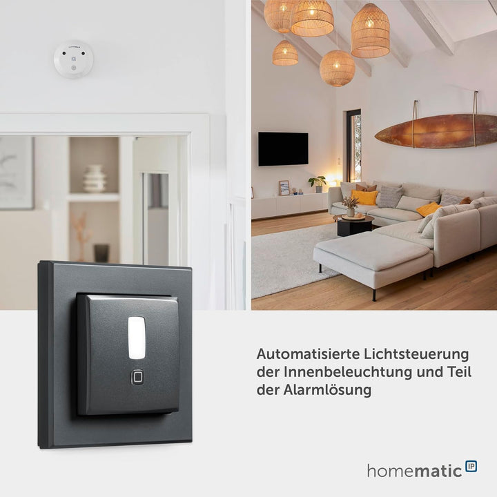 Homematic IP Smart Home Bewegungsmelder im 55er-Rahmen – innen, anthrazit, Zubehör für Smart Home mi