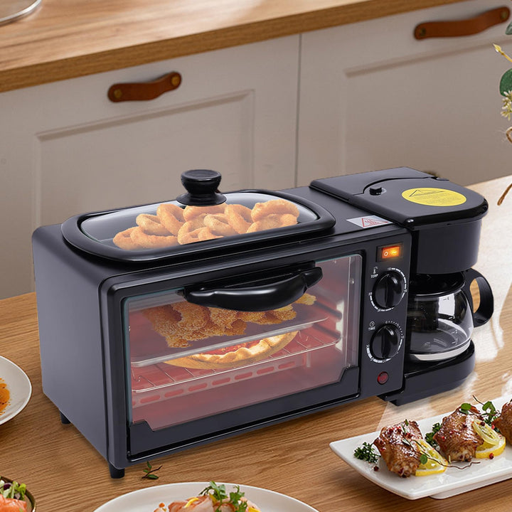 3 in 1 Multifunktions-Frühstückszubereiter, Mini Backofen und Antihaft-Bratpfanne, 9 L Mini Ofen, 30