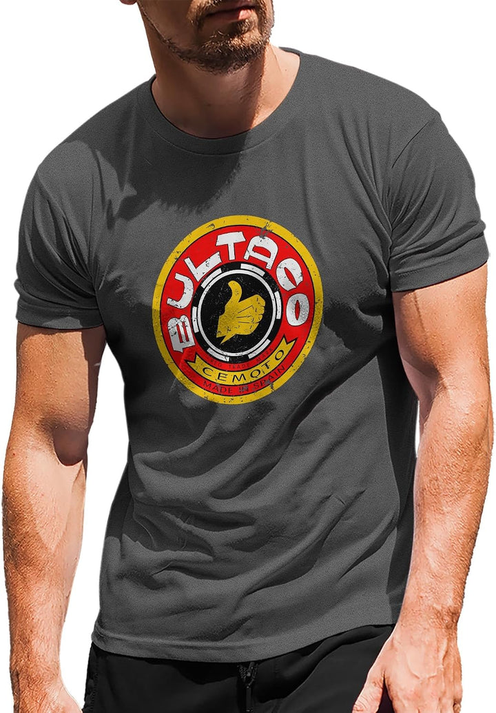 T-Shirt Bultaco Vintage Kult Motorrad Biker Motorradfahrer XXL Gray Dark, XXL Gray Dark